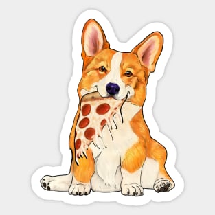 Pizza corgi Sticker